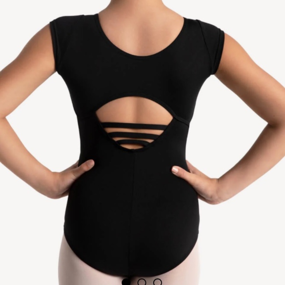 Capezio child large CL STUDIO COLLECTION HIGH NECK CAP SLEEVE LEOTARD Black